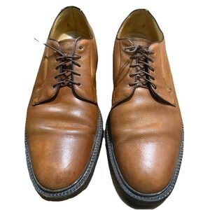 Nettleton Brown Calfskin Leather Plain Toe Blucher Dress Shoes 9D/B Vintage